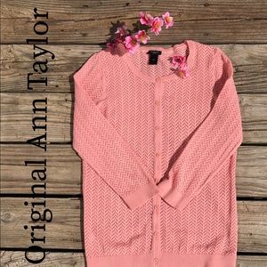 Ann Taylor Salmon Knit sweater top